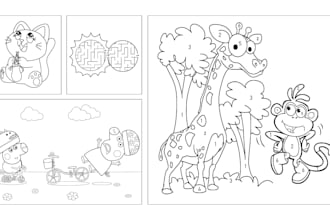 design KDP coloring book pages and children coloring book