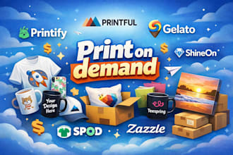 upload print on demand products to etsy shopify store printify gelato printful