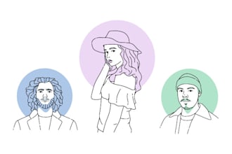design a custom line art portrait vector avatar for gift