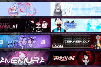 design vtuber banner for twitch and youtube