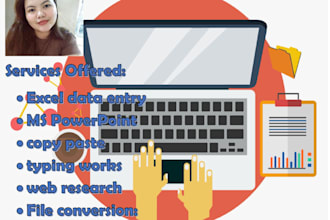 do data entry, copy paste, typing, web research