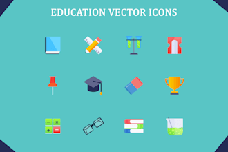 design unique and professional flat icon set in 24hrs
