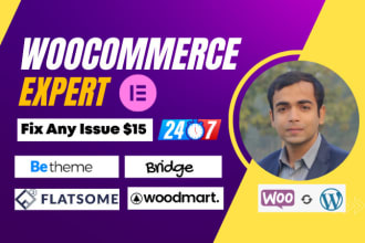be your woocommerce expert flatsome, woodmart, betheme, bridge the7 theme