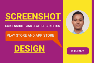 design app screenshots and feature graphics for the play store and app store