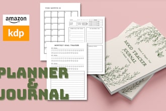 design ready to publish journal KDP package, tracker, logbook
