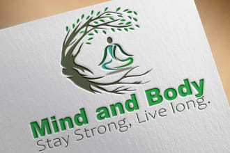 do herbal wellness healthcare fitness health yoga medical logo design