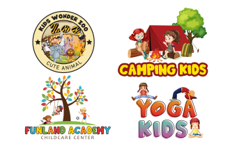 design childcare daycare education school baby store children toyshop kids logo