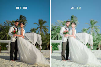 edit,retouch your wedding and event photos