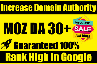increase domain authority moz da pa to 30 plus