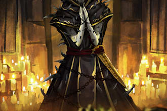 create dark art, scary character