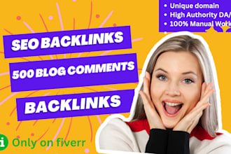 create 500 blog comments backlinks on mix da