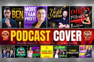 do professional podcast cover art design podcast cover logo podcast artwork