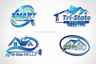 design modern cleaning and pressure washing logo