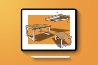 make design sketch of furniture woodworking