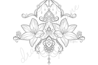 Top 5!  design a beautiful custom intricate floral tattoo design