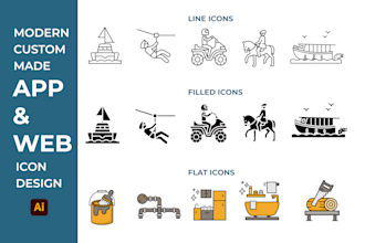 design unique and creative custom icons for website and app