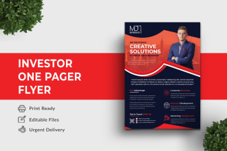 design one pager, marketing material, flyer, price list, capability statement