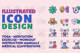 create custom flat vector icon set