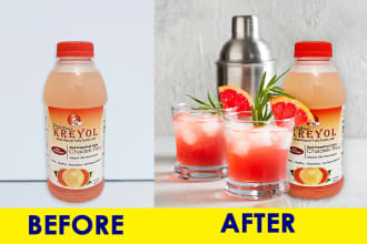 retouch, edit and background change for your food and beverage products