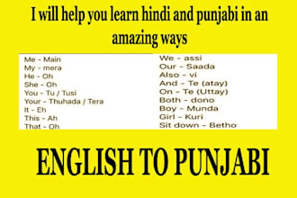 teach you punjabi and urdu in an amazing way