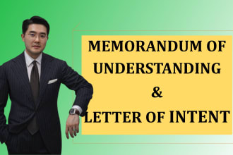 draft memorandum of understanding, mou, and letter of intent