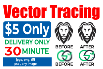 do vector trace any logo or image within 30 minute