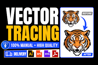 manually vector trace logo, image to ai, eps, svg