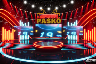 create 3d stage design for your virtual event production