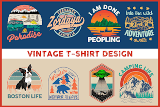 do a creative retro vintage tshirt design