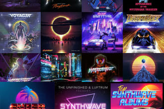 design 80s retro, synthwave album, single, ep, mixtape cover