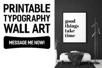 design printable typography wall art for etsy