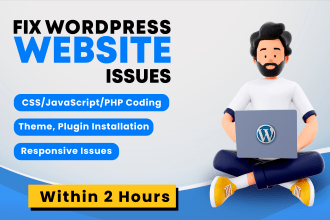 fix wordpress website issues errors and woocommerce issues