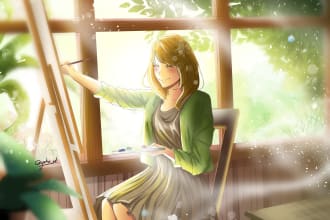 draw illustrations in anime and manhwa style
