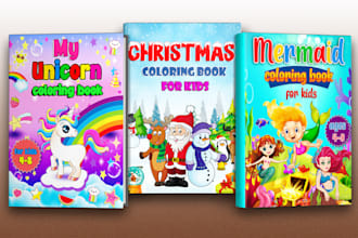 design coloring or a children activity book cover for KDP