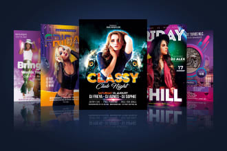 design fashion  beauty salon party flyer and instagram post