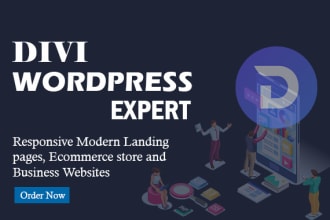 be your divi expert for wordpress divi website using divi builder, divi theme