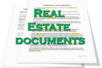 provide 8 essential real estate contracts, agreements and forms