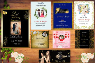 design invitation card for wedding, baby shower, birthday and any  party