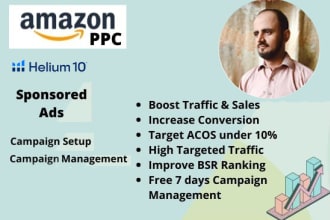 set up amazon advertising, marketing and manage PPC campaign
