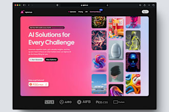 design UI UX for modern ai, saas, app landing page website