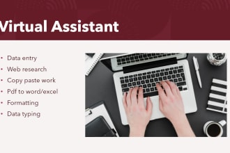 do data entry, copy paste, web research, excel data entry, pdf to excel