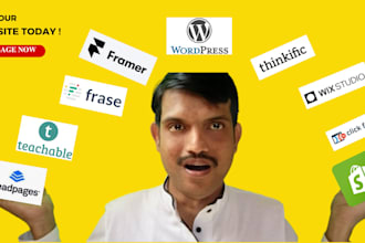 design or redesign leadpages, teachable, wix studio, frase or framer website