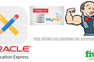 fix bugs or issues in the oracle apex application