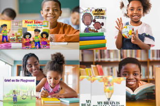 do 10 different black children book mockups mock ups
