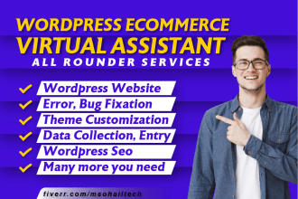 be your virtual assistant for wordpress,ecommerce VA