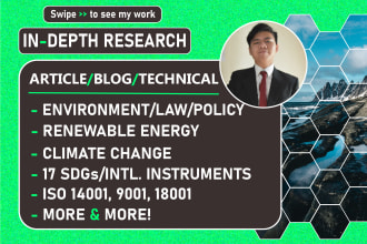 write well researched articles about environment, climate change, and sdgs