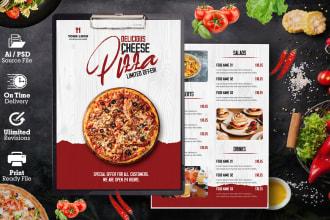 design food flyer, restaurant menu, cafe, bar menu, digital screen or menu board