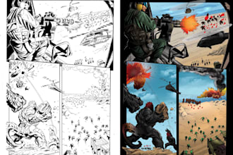 color comic pages, character designs, and posters professionally