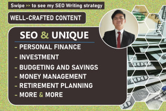 write on personal finance, retirement, investment article