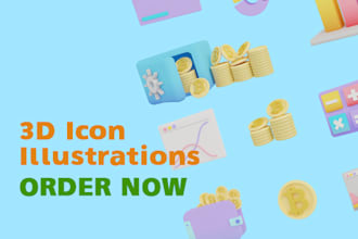 create 3d icon illustrations